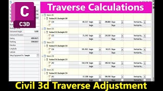 26 How to Do Traverse Analysis in AutoCAD Civil 3d  Traverse Adjustment in Civil 3d [upl. by Nadine]