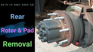 201519 GMC 3500HD Rear Rotor removal and Brake pads [upl. by Imugem]