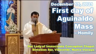 First day of Aguinaldo Mass – Homily  December 15 2021 [upl. by Aineg986]