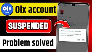 Olx account suspended problem  Olx suspended account unbanned kaise kare  How to unban olx account [upl. by Roeser]