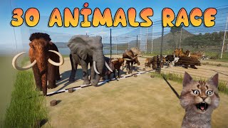 30 Animals Race in Planet Zoo included Mammoth Elephant Ostrich Hippo Cat Horse Lion amp Panda [upl. by Crispas731]