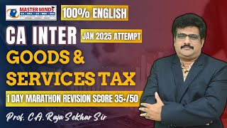 CA Inter  Goods and Services Tax Marathon Revision Classes  for Jan 2025 Attempt  P1871 [upl. by Limak848]