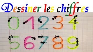 Maths maternelle en ligne  Tracer et dessiner les chiffres de 0 à 9 [upl. by Heim]