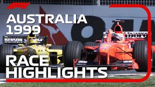 1999 Australian Grand Prix Race Highlights  DHL F1 Classics [upl. by Yniatirb]