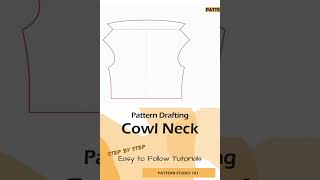 Very Easy amp Simple Way of Cowl neck pattern making  with Folded Neck Facing short [upl. by Balch427]