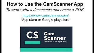 How to Use CamScanner [upl. by Seow162]