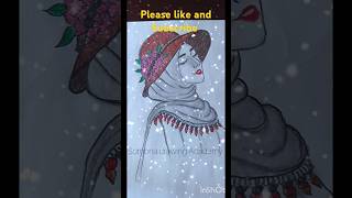 How to draw a beautyful hijab girl drawing art sorts trending [upl. by Manthei960]