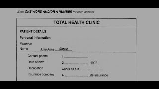 total health clinic ielts listening [upl. by Arrimat286]