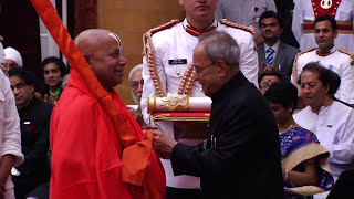 President Mukherjee presents Padma Awards at a Civil Investiture Ceremony [upl. by Suoivatnom25]