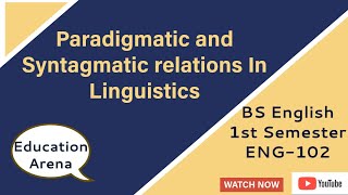 Paradigmatic and Syntagmatic Relations in Linguistics  Explained In Urdu 1st Semester  BSEnglish [upl. by Wyon58]