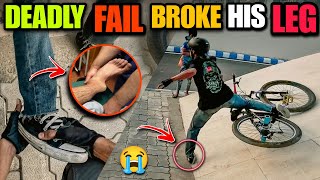 EXTREME STUNT FAIL  Witness the Shocking Leg Break [upl. by Haimrej]