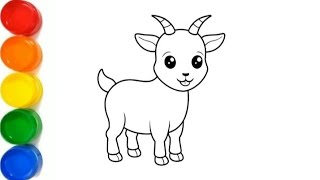 Goat easy drawing for kids and toddlers [upl. by Vernen]