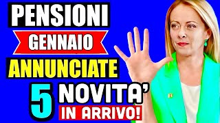 PENSIONI GENNAIO 2025 👉 5 NOVITÀ IN ARRIVO CON IL NUOVO ANNO AUMENTI BONUS E PROROGHE ✅ [upl. by Nitsed]