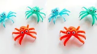 Halloween craft  easy spider craft  itsy bitsy spider  insy winsy spider 🕷  five creepy spiders [upl. by Annerahs554]