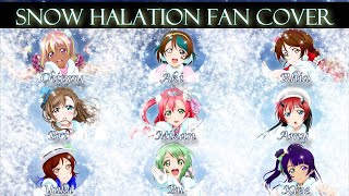 Snow Halation 9人 Fan Cover  μ’s [upl. by Oirobil104]