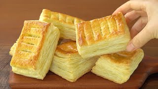 바삭함 3배 대왕 페스츄리 만들기  초보도 따라하기 쉬운 방법  Easy Puff Pastry Pie Recipe [upl. by Teresita]