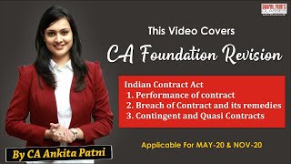 CA Foundation Law Revision  Indian Contract Act Part 2 By CA Ankita Patni  May 2020 and onwards [upl. by Otnas467]