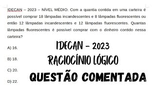 RACIOCÍNIO LÓGICO IDECAN CAERNRN 2023 QUESTÃO 5 [upl. by Neltiak]