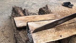 How to process wood with a chain saw of highland people [upl. by Nomal611]