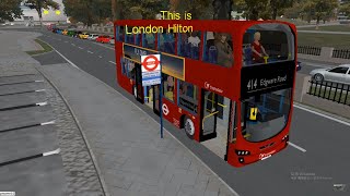 Omsi 2 tour 593 LHD London bus 414 Putney Bridge  Edgware Road Station  Volvo B5HL [upl. by Sinnod]