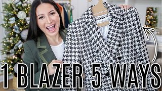 HOW TO STYLE 1 BLAZER 5 WAYS Creating a Capsule Wardrobe Tips  LuxMommy [upl. by Noskcaj]