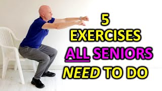 5 Essential Exercises For Seniors Over 60 [upl. by Dutch]