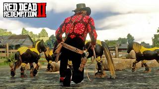 Arthur Discovers Rare Black amp Gold Pharaoh Horses at Emerald Ranch  RDR2 Wild Horse Taming [upl. by Noied]