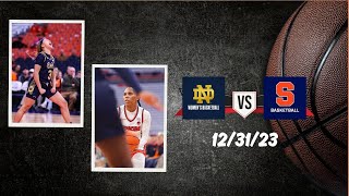 FULL GAME  Notre Dame vs Syracuse  December 31 2023  mochilovebasket [upl. by Dace352]