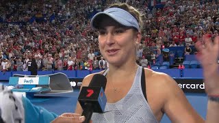 Belinda Bencic oncourt interview RR  Mastercard Hopman Cup 2018 [upl. by Notgnilliw691]