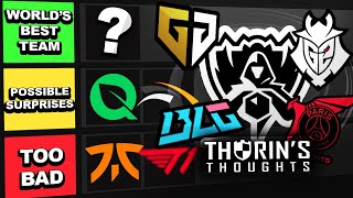 Tier List of S14 World Championship Teams Favs for Worlds  Thorins Thoughts  League of Legends [upl. by Tierell780]