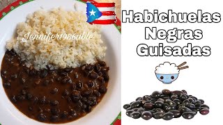 HABICHUELAS NEGRAS GUISADAS RECETA FÁCIL [upl. by Nywnorb87]