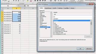 Excel 2010  Zahlen als Quadrat und Kubikmeter formatieren [upl. by Nahsad357]