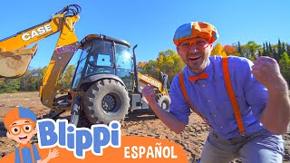 Aprendamos sobre retroexcavadoras  Aprende con Blippi  Videos Educativos para niños [upl. by Ylimme]