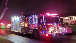 Smithtown Fire Department Christmas Parade December 18 2021 1st pass by our house [upl. by Anniahs]