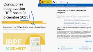 Desgravar en el IRPF la instalación fotovoltaica Renta y paneles Certificado energético [upl. by Yretsym]