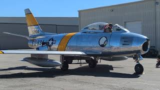 North American F86F Sabre Startup amp Taxi planesoffame [upl. by Ttiwed766]