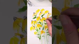 EASY 5 minute watercolor flowers for beginners watercolorpainting [upl. by Malone]