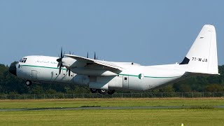 4K RARE Algerian Air Force C130 Hercules  GroningenEelde Airport [upl. by Hamner]