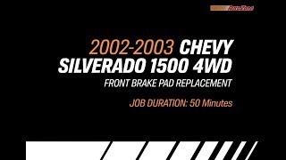 How to Change Front Brake Pads for Chevy Silverado 2WS or 4WS  20022003  Make Model Series [upl. by Leay]