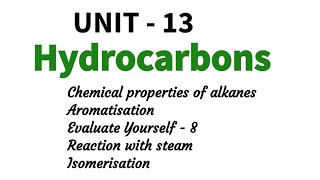 Chemical properties of alkanes  Hydrocarbons  Unit  13  Class 11 chemistry  in Tamil [upl. by Converse]