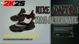 “HOW TO MAKE” Nike Adapt BB “Mag Alternate” in NBA 2K25 Shoe Creator [upl. by Yelsnik]