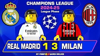 Real Madrid vs Milan 13  Champions League 202425 Goals Highlights in Lego [upl. by Sido]