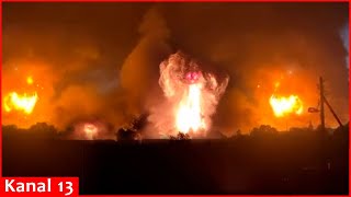 Terrible explosion Warehouse containing thousands of ammunition was struck in Russian Tver region [upl. by Byron196]