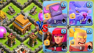 Temporary Troops vs Town Hall 4  Clash of Clans Battle [upl. by Meehahs]