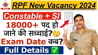 RPF New Recruitment 2024  RPF Constable amp SI Exam Date 2024  RPF Constable amp SI Post Increase 2024 [upl. by Rosenberger]