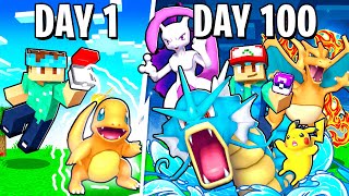 I Spent 100 DAYS In Minecraft Pixelmon Catch Em All [upl. by Tutt]