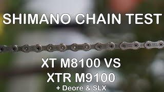 Shimano 12 speed chain test  XTR vs XT vs SLX vs Deore [upl. by Hoang451]