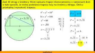 Oblicz przekątną i wysokość trapezu  Zadanie  Matfiz24pl [upl. by Valley997]