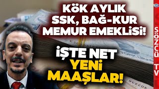 SGK Uzmanı Emeklilerin Net Zamlı Maaşını Hesapladı Kök Aylık SSK BağKur Memur Emeklisi [upl. by Oratnek]