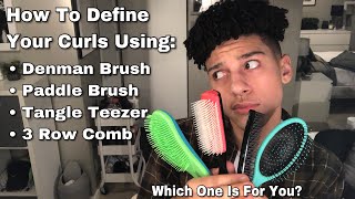 How to Define Curls With Denman BrushTangle Teezer 3 Row comb amp Paddle Brush [upl. by Anawd]